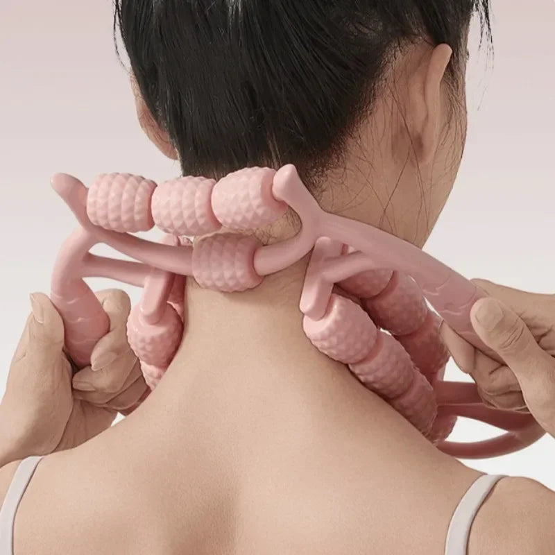 Rouleau de massage anti-cellulite musculaire pour les jambes à 18 roues