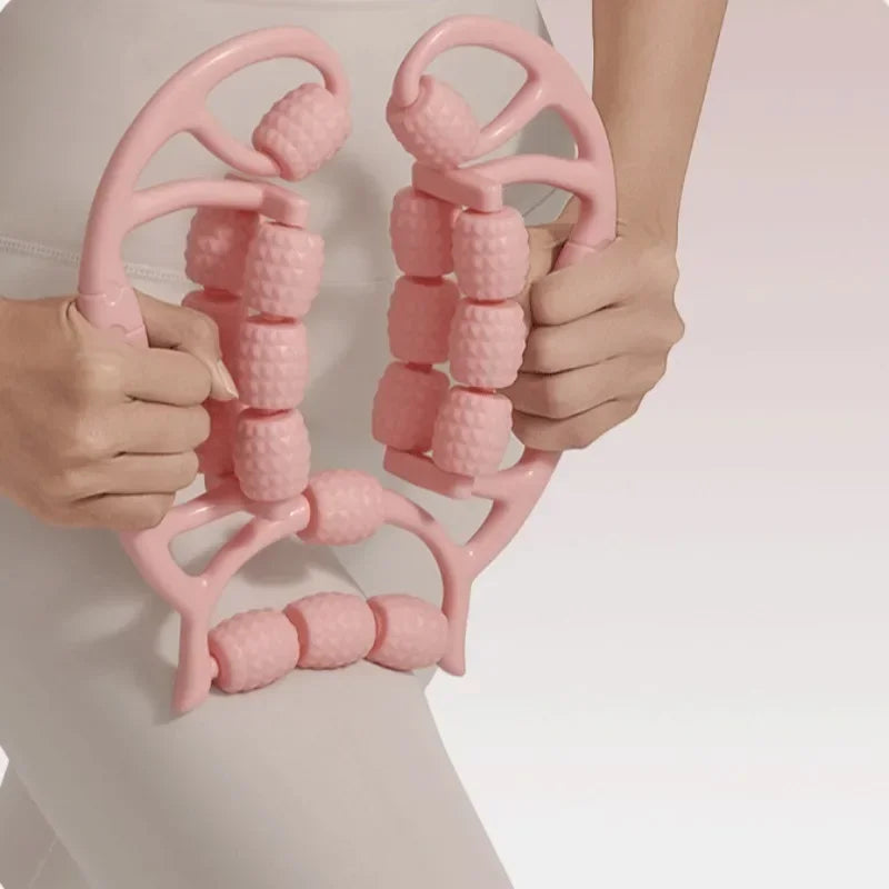 Rouleau de massage anti-cellulite musculaire pour les jambes à 18 roues