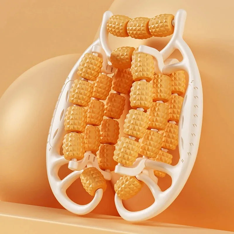 Rouleau de massage anti-cellulite musculaire pour les jambes à 18 roues