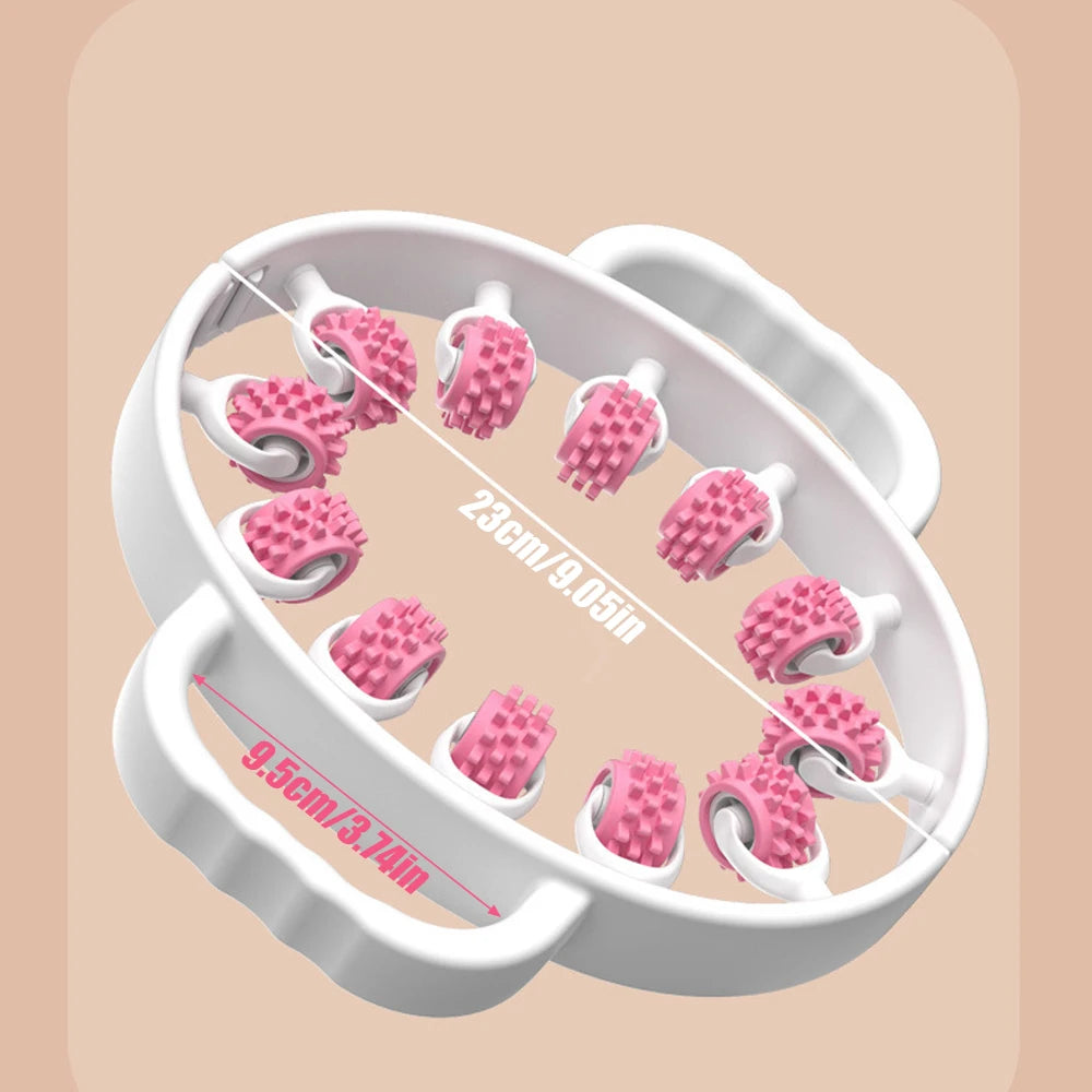 Rouleau de massage anti-cellulite musculaire pour les jambes à 12 roues