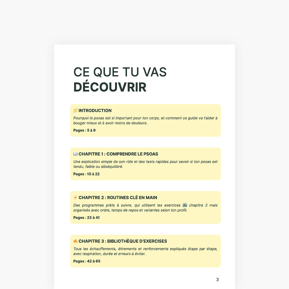 E-Book Psoas Protocole – Libérez votre psoas, muscle profond clé de la mobilité