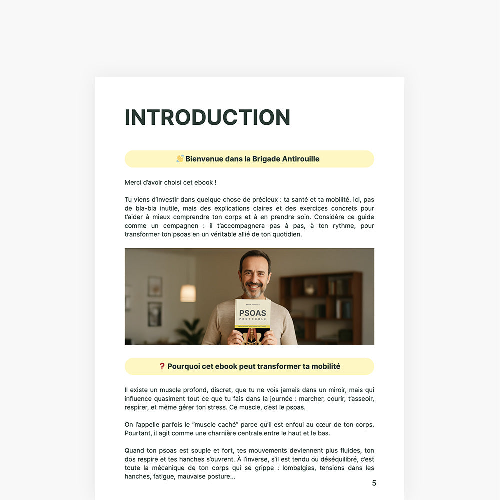 E-Book Psoas Protocole – Libérez votre psoas, muscle profond clé de la mobilité